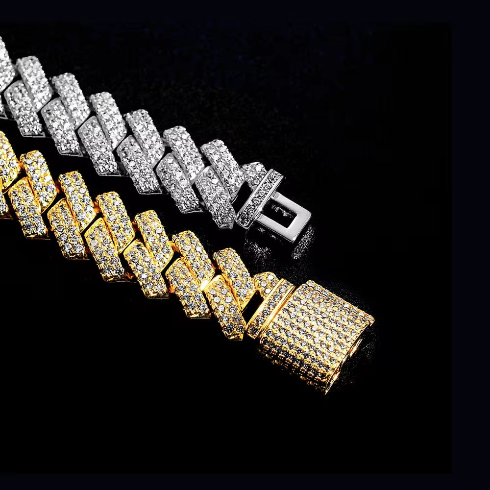 Iced Cuban Link 14mm Bracelet | Gold