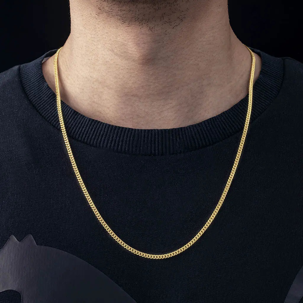 3mm Micro Miami Cuban Link in Gold Apex Chains