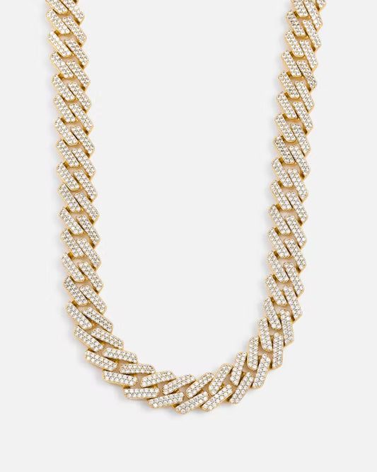 14mm Iced Out Cuban Link | Gold