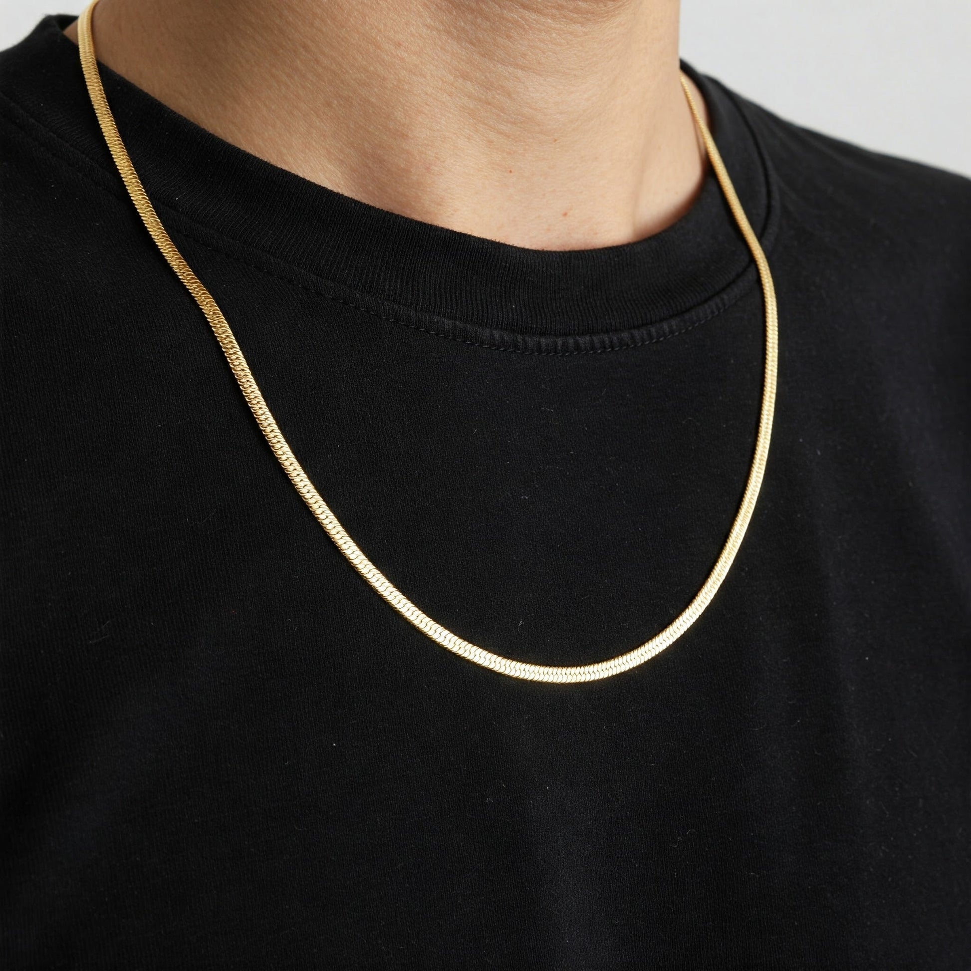 5mm Flat Snake Chain in Gold Apex Chains