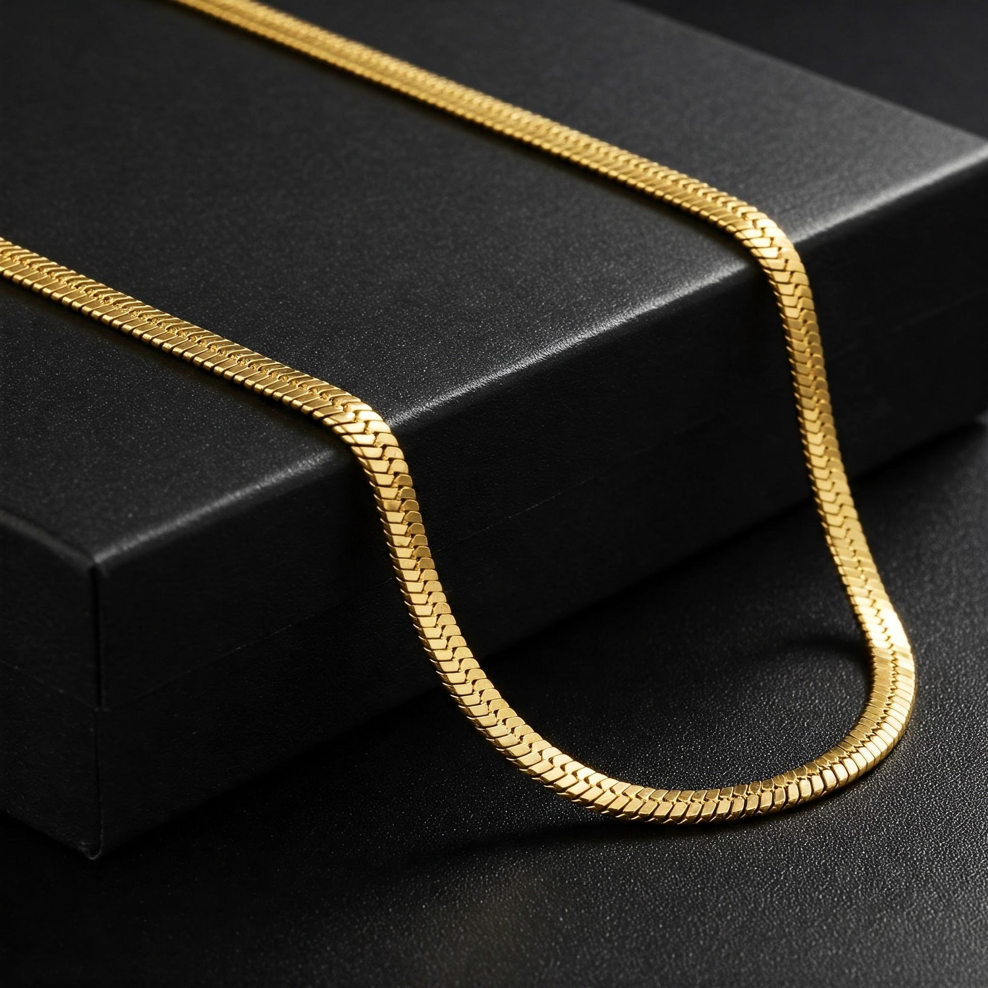 5mm Flat Snake Chain in Gold Apex Chains