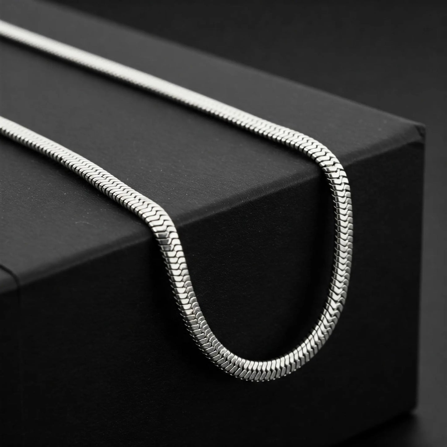 5mm Flat Snake Chain in Silver Apex Chains